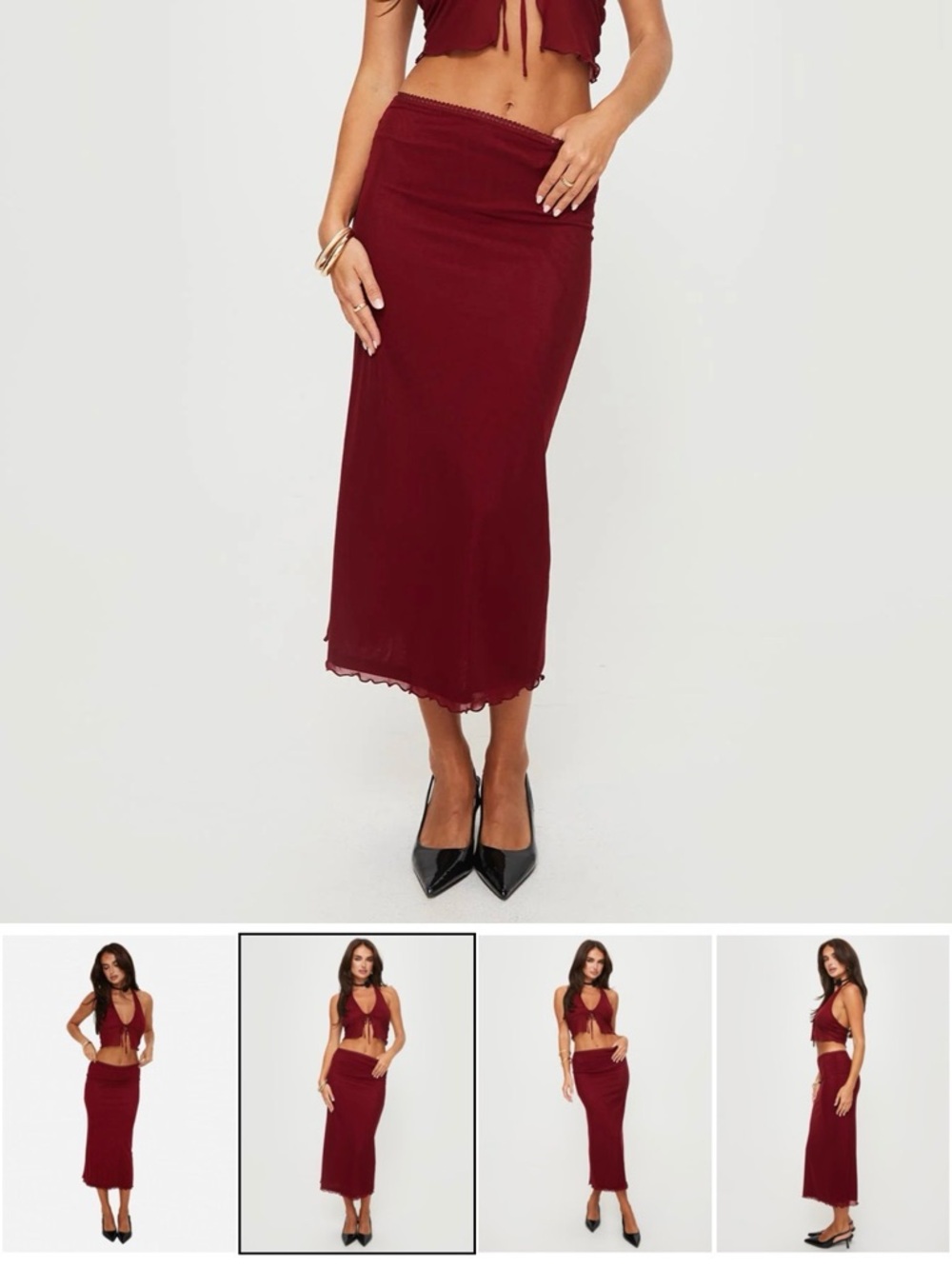 Princess Polly Tami Set in Berry Red